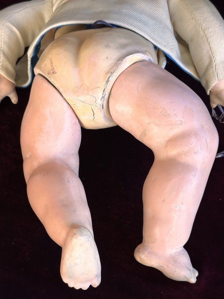 Antique German 15" Heubach Koppelsdorf 342 Bisque Head Character Baby Doll