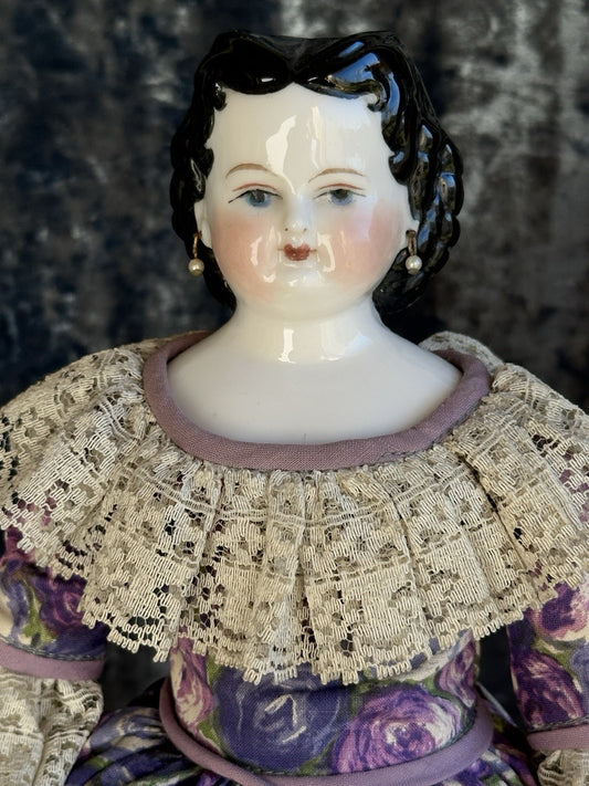 Porcelain 14” Reproduction of Antique German Adelina Patti China Doll
