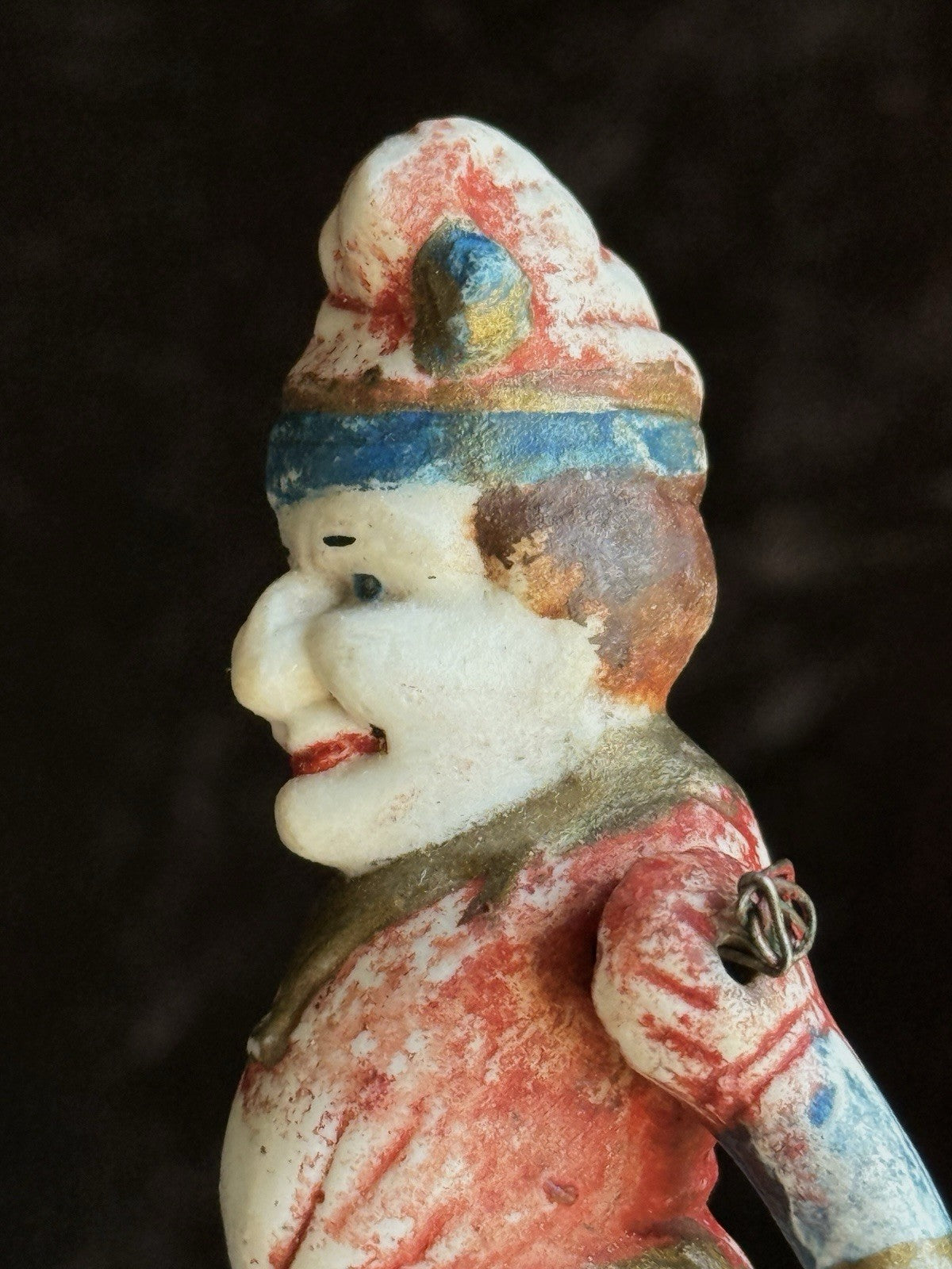 Antique German Miniature 4.25” All Bisque Punch Dollhouse Character Doll