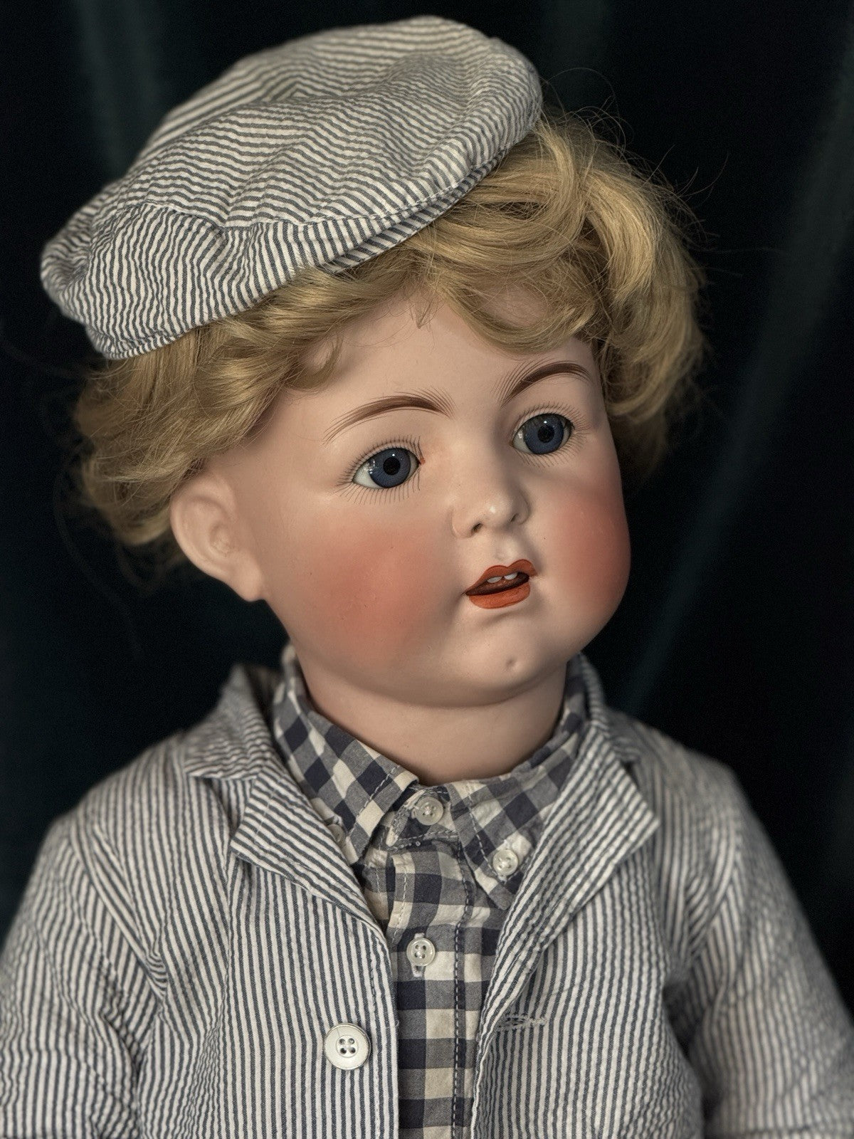 Huge 28” Antique German Franz Schmidt Mold 1295 Baby Boy Doll Porcelain Head