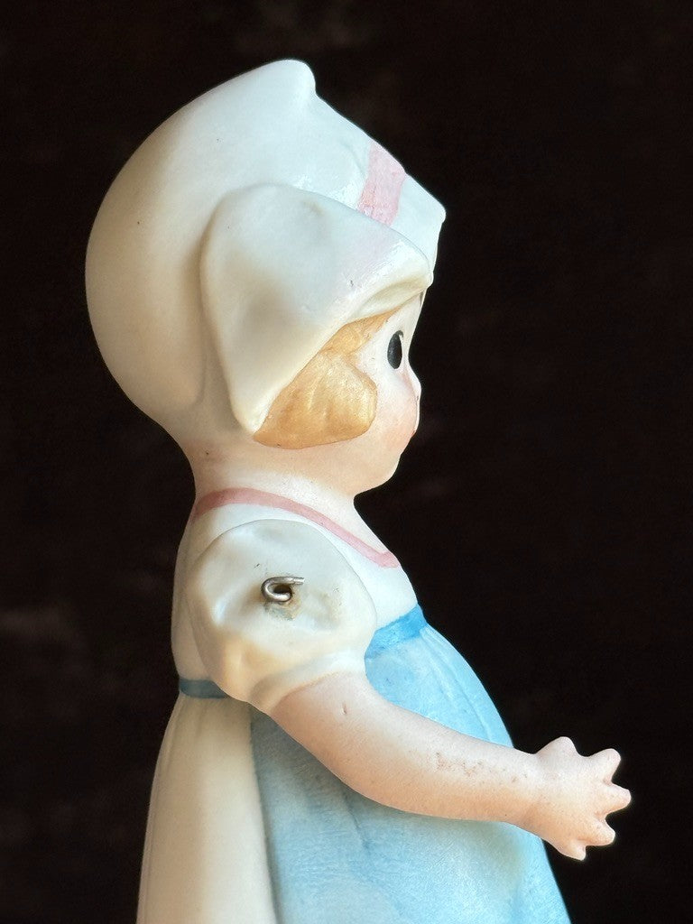 Lot of 2 Antique German and Japan Miniature All Bisque Dutch Dolls