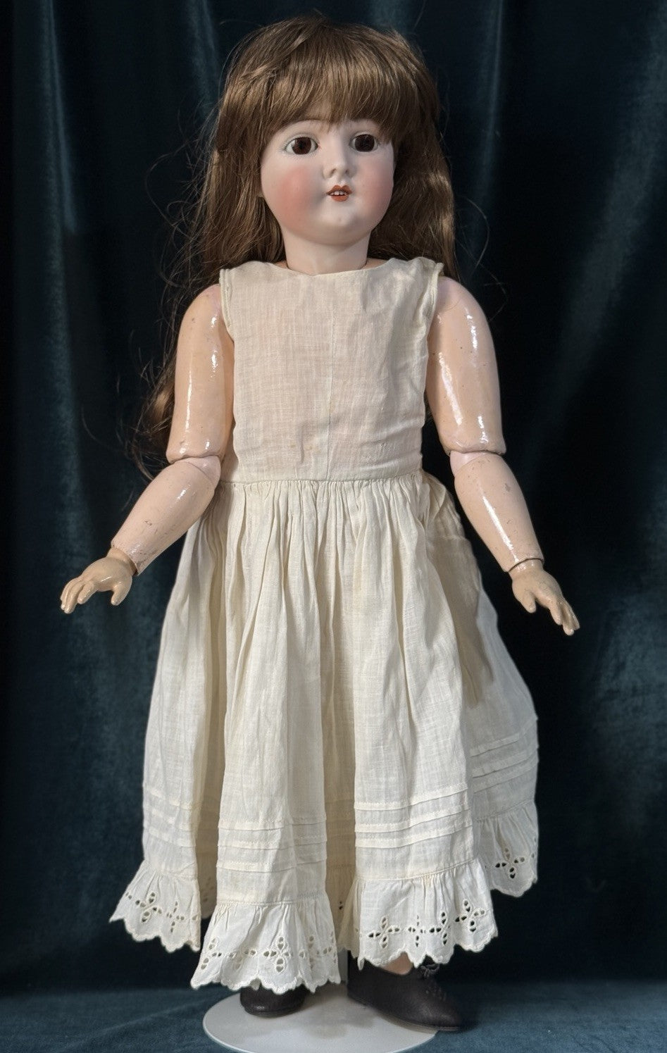 Antique German Queen Louise Doll Bisque Head Composition Body 23” Doll