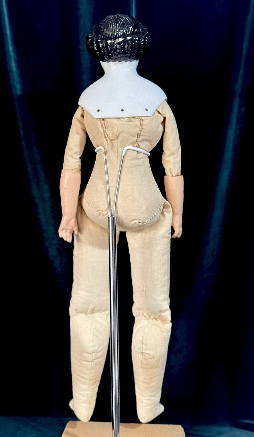 Antique German 25” Flat Top Highbrow China Shoulder Head Doll