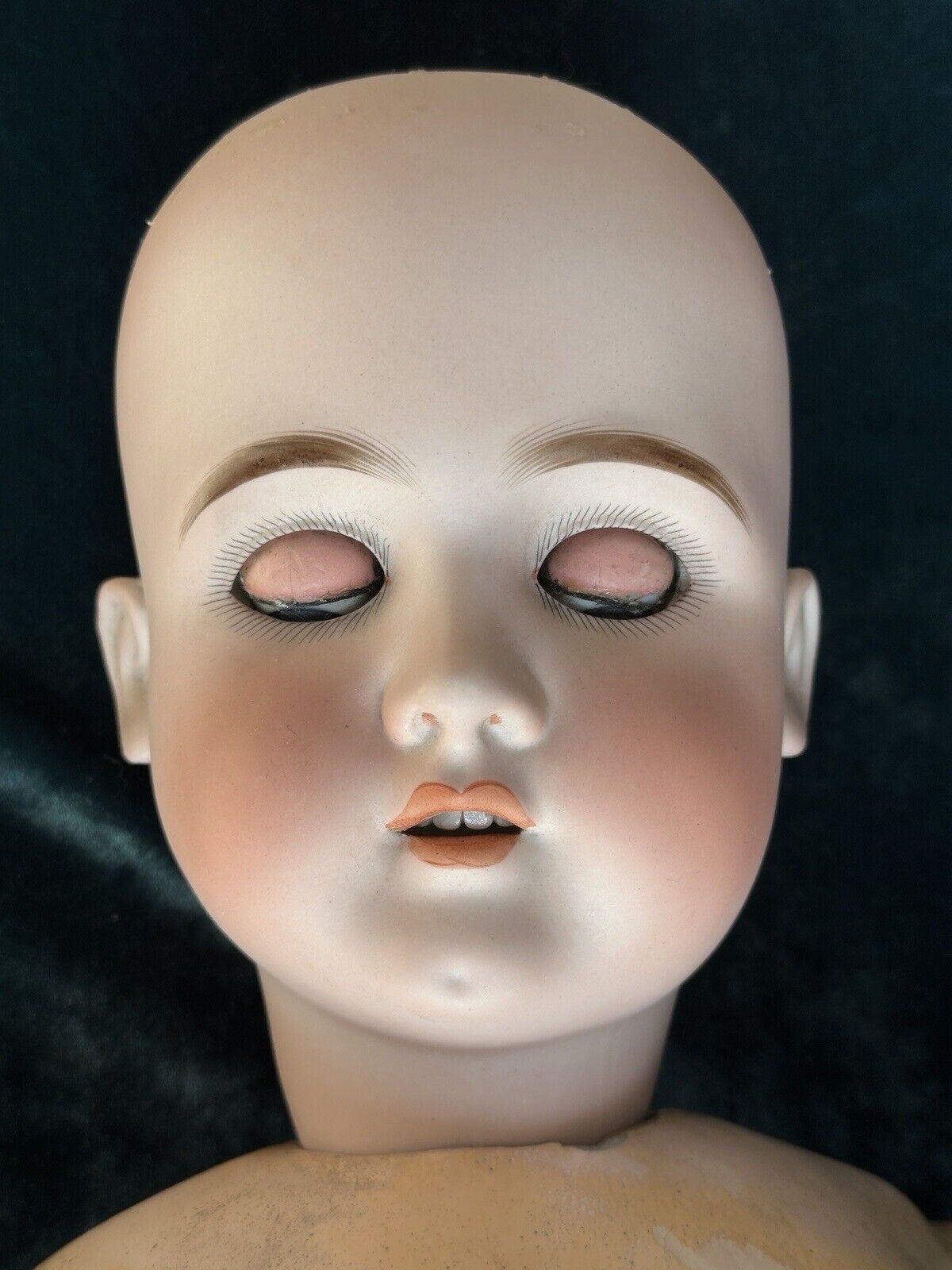 Large Antique German 31” Swaine & Co (?) Bisque Head Child Doll