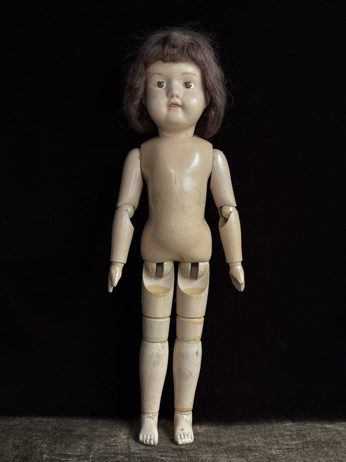Antique American 20” Schoenhut Wooden Jointed Miss Dolly Doll