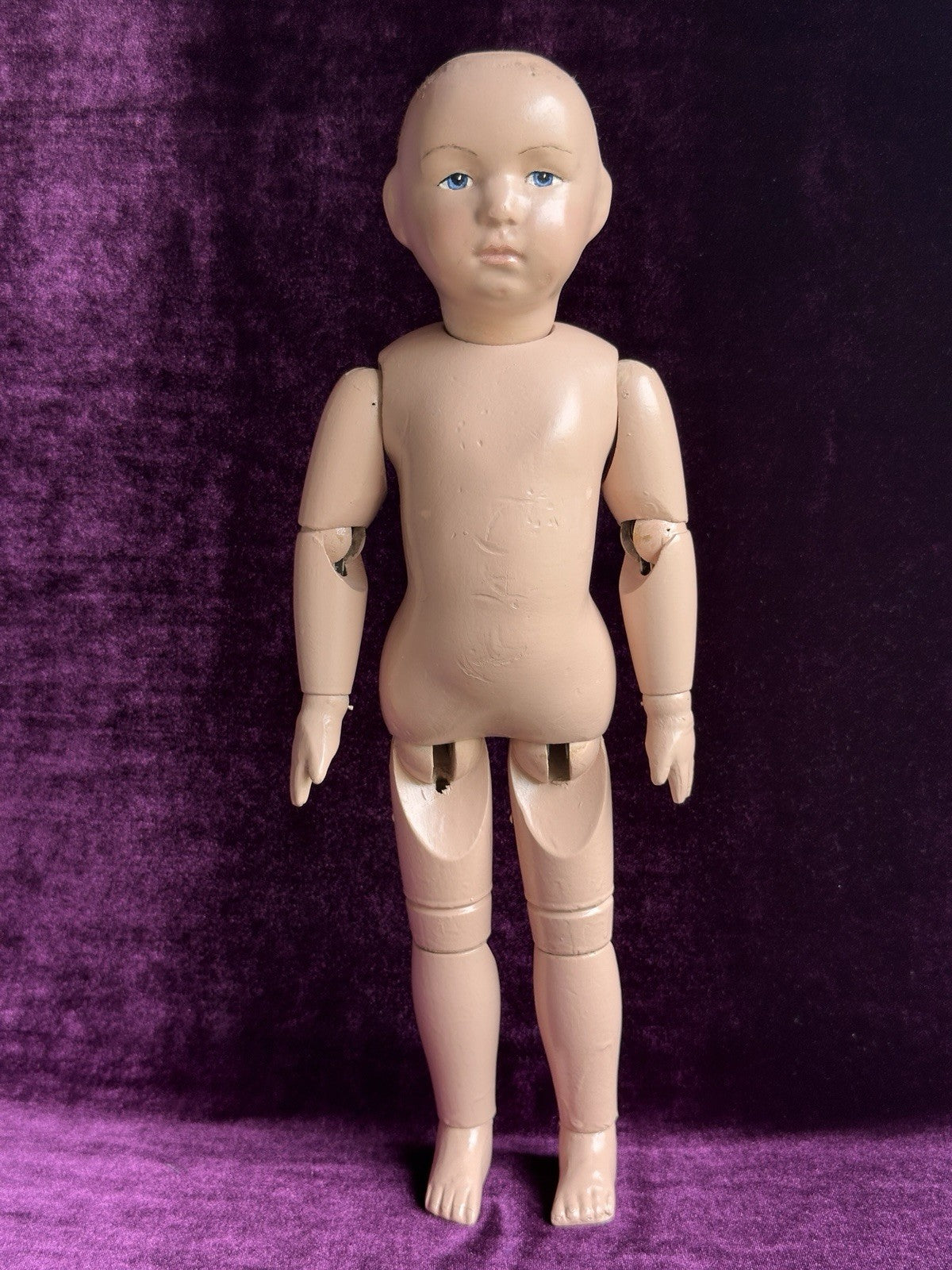 Antique American Schoenhut 16" Wooden Jointed Boy Doll