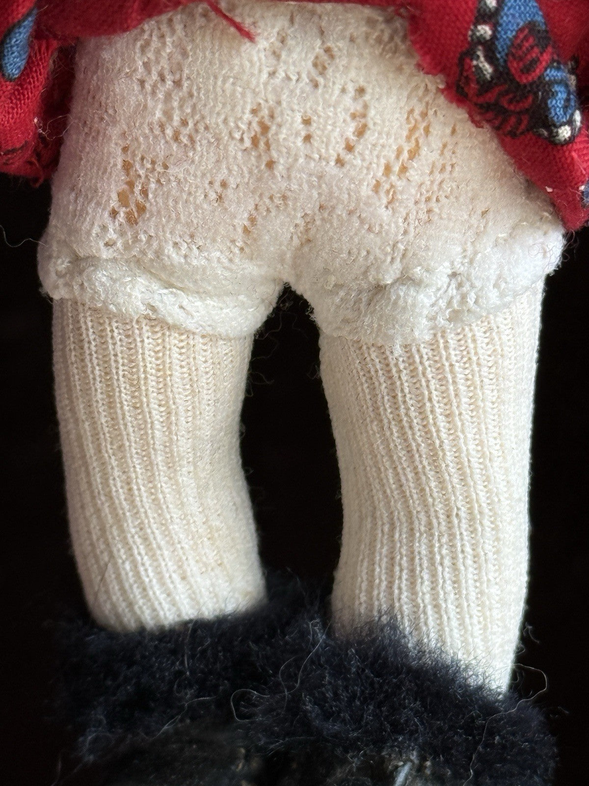 Miniature 8” Handmade Felt Cloth Doll with Teddy Bear