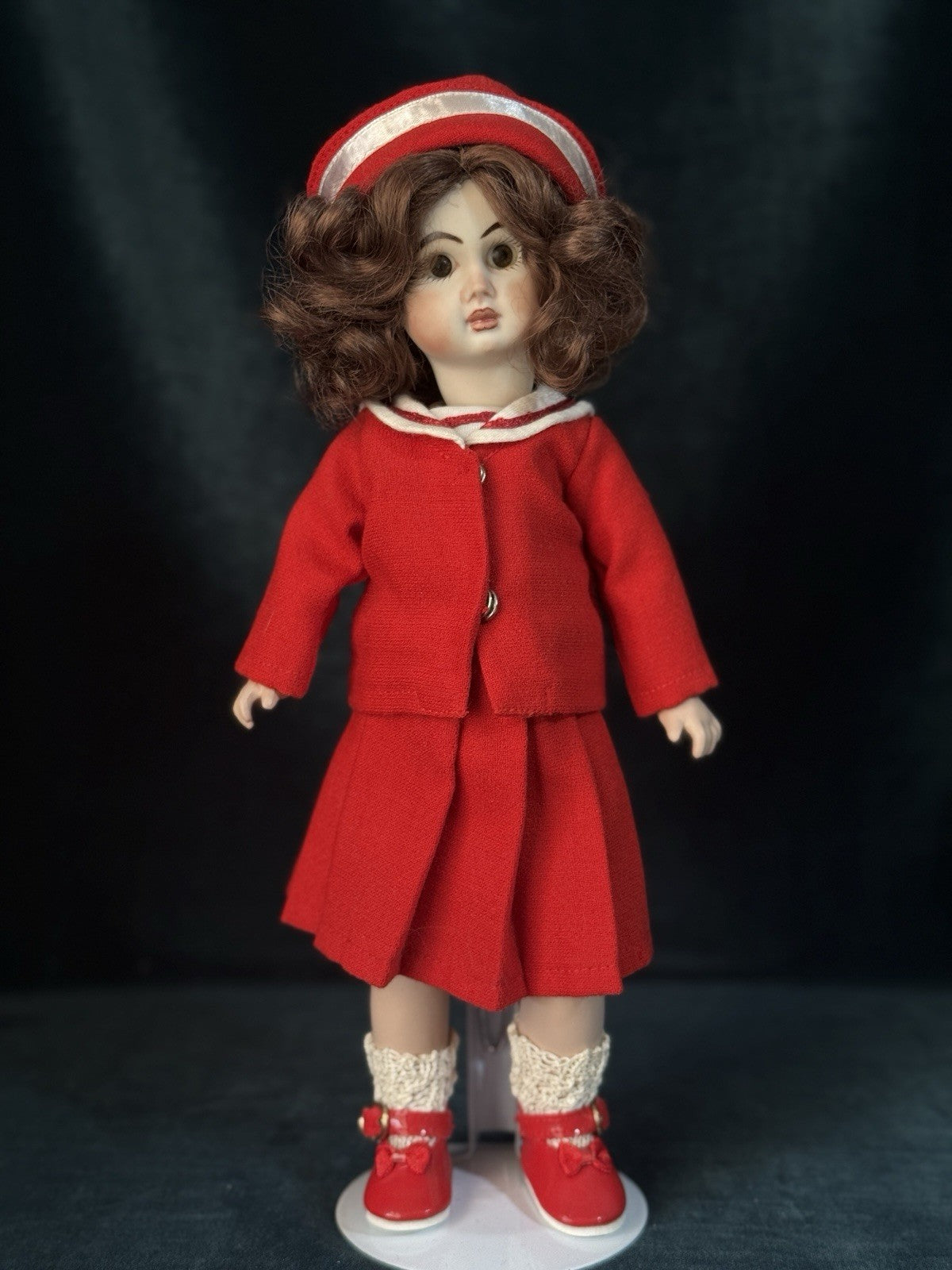 Porcelain/Composition 11” Reproduction of Antique French Bleuette Doll