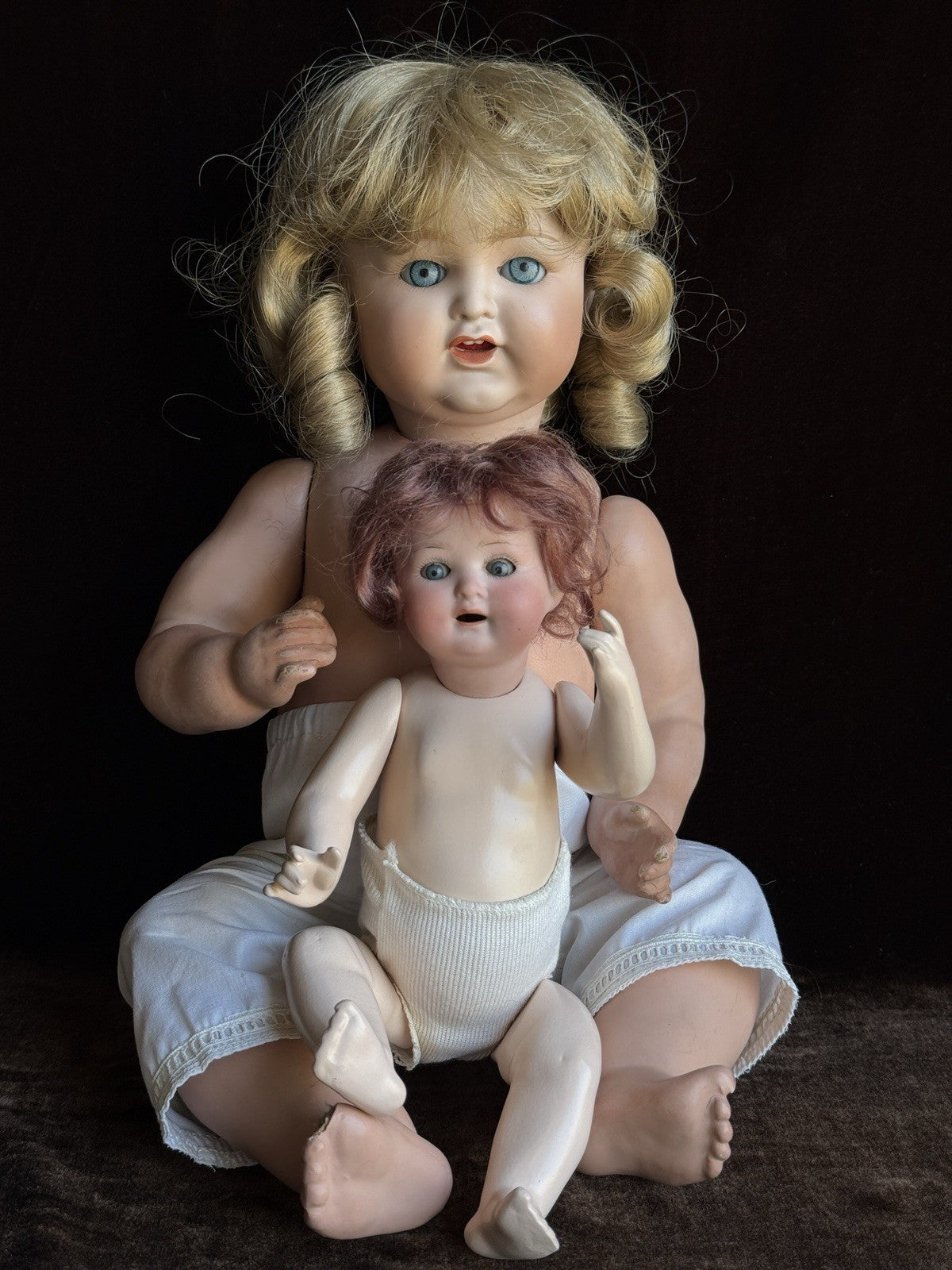 Lot of 2 Antique Bisque Head Baby Dolls Nippon and Koppelsdorf