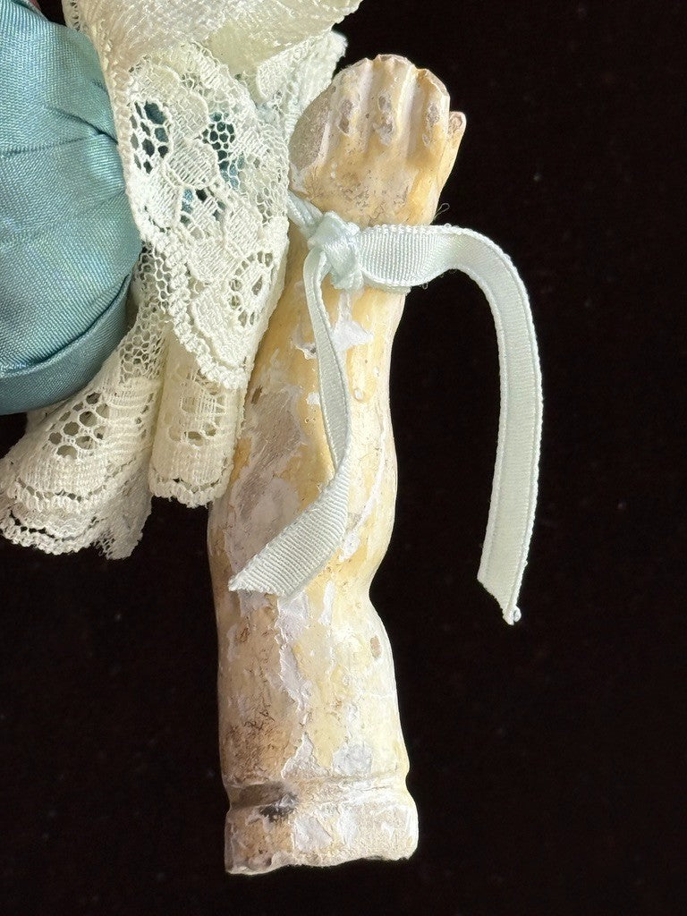 Antique German 16” Wax over Papier Mache Shoulder Head Cloth Body Fashion Doll