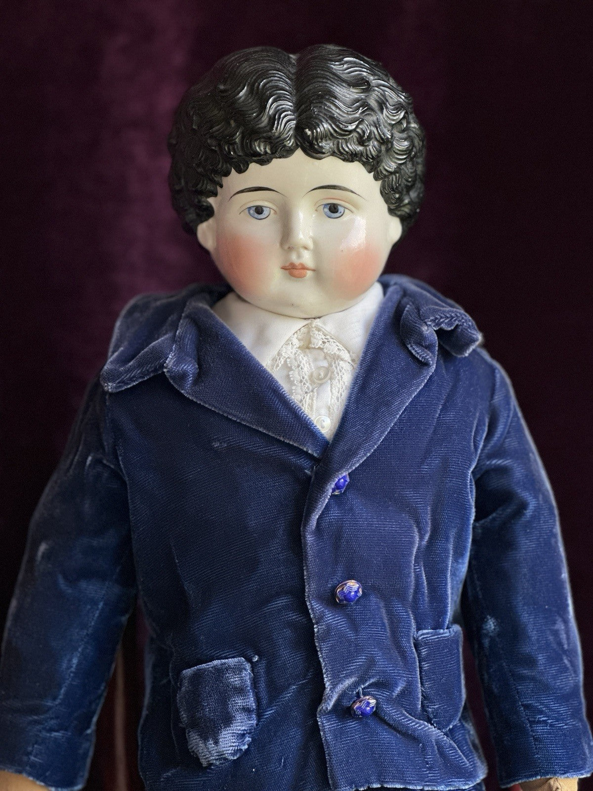Rare Antique German 24.5” ABG Alt Beck Gottschalck 1086 China Head Boy Doll