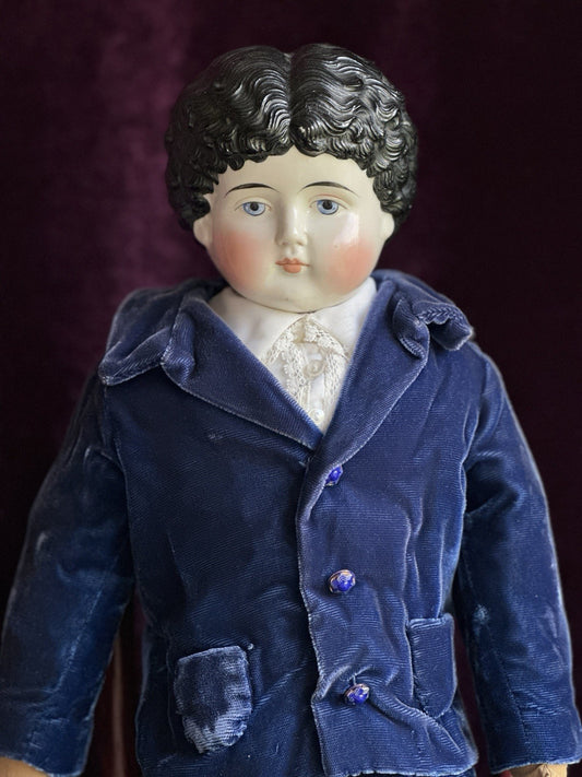 Rare Antique German 24.5” ABG Alt Beck Gottschalck 1086 China Head Boy Doll