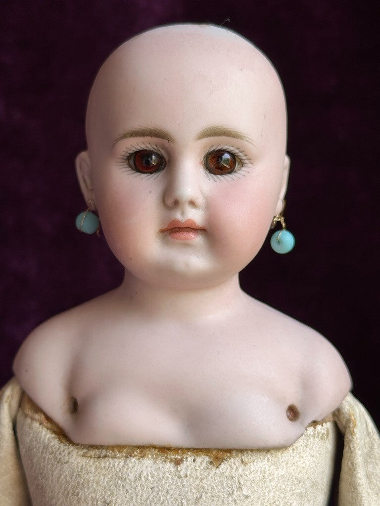 Rare Antique German 12" Simon Halbig 940 Solid Domed Head Closed Mouth Doll