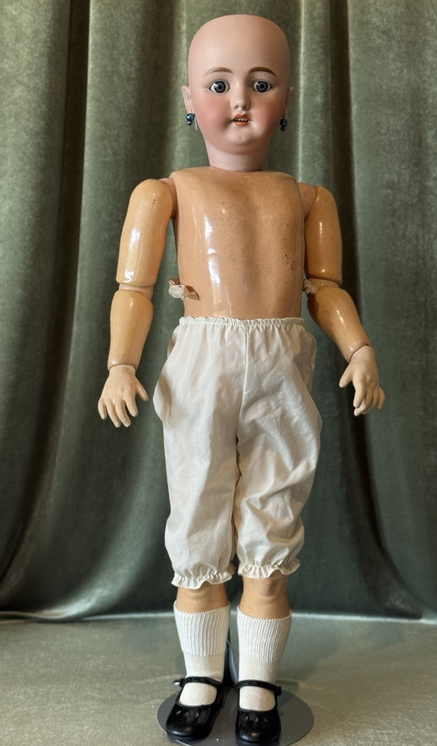 Antique German Simon Halbig CM Bergmann 33” Doll Bisque Head Composition Body