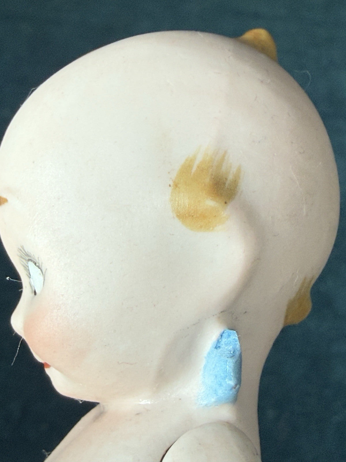 Reproduction Of Antique German All-Bisque Kewpie 4 3/4” Doll Blue Wings