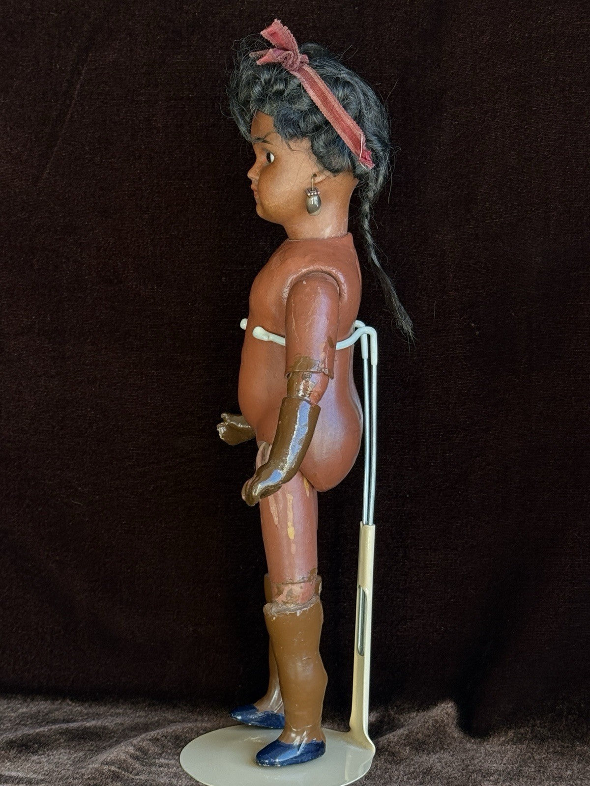 Rare Antique German 10.7” Bahr & Proschild 277 Dark Complexion Bisque Head Doll