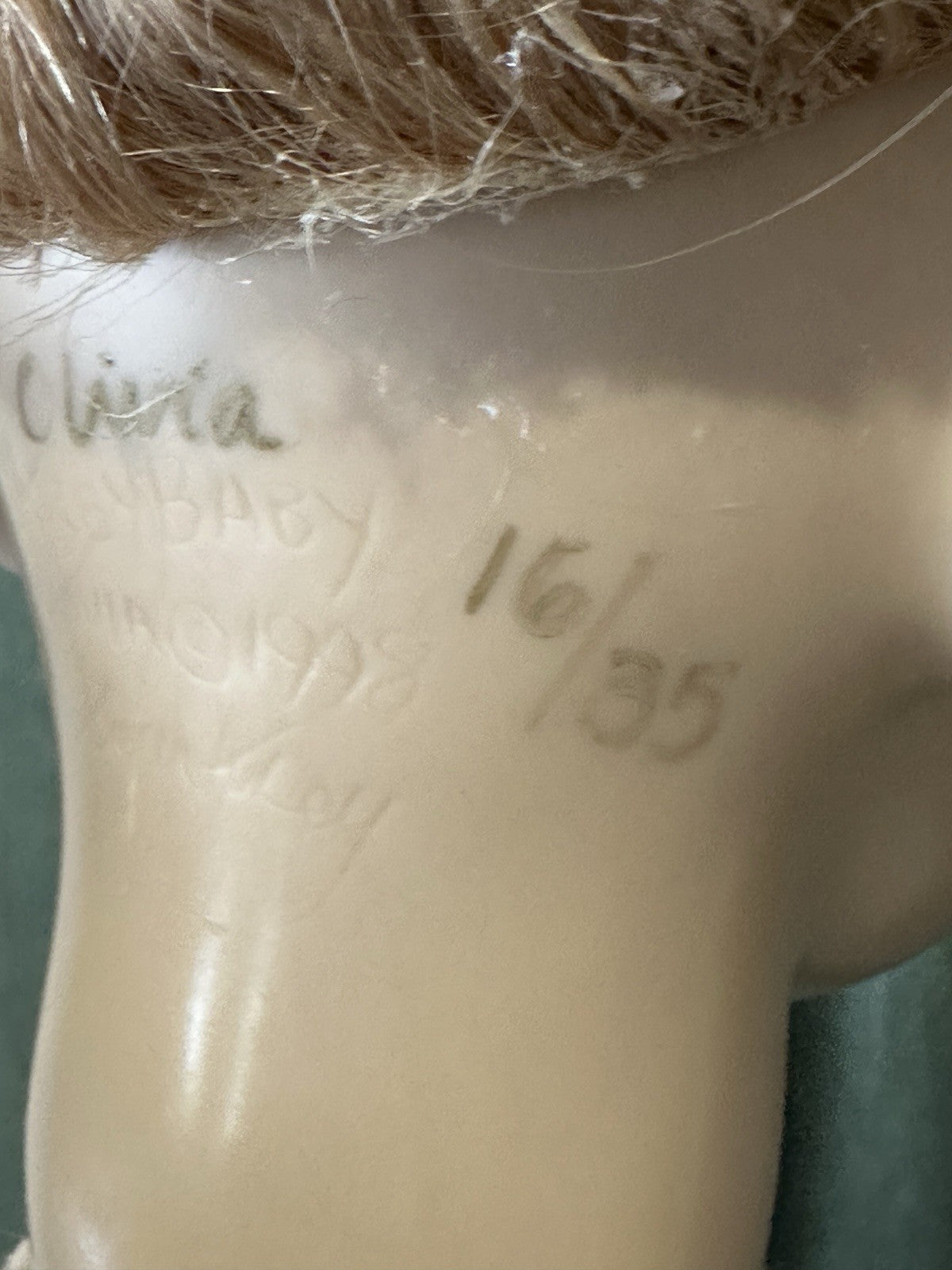 Collectible Artist Susan Krey Baby 29” Doll “Olivia” Wax Over Porcelain  LE 35