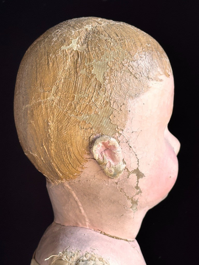 Large Antique American Martha Chase 25" Oil Painted Cloth Baby Doll