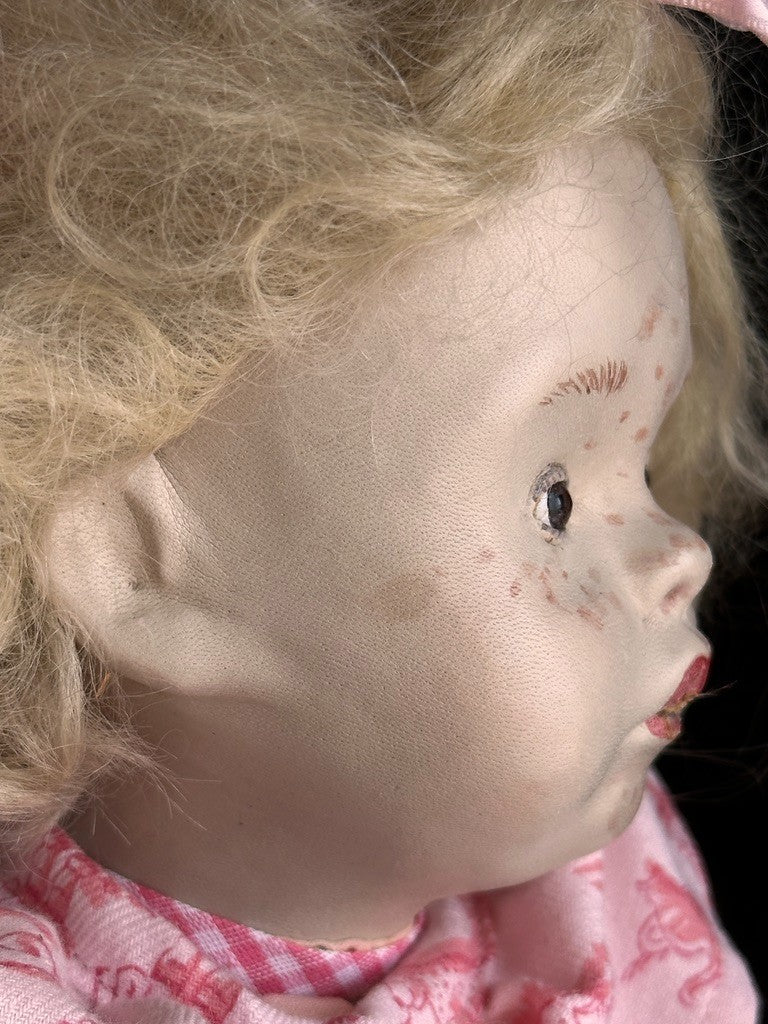 Rare OOAK 22” French Artist Malou Ancelin Leather Signed Girl Doll LE 30