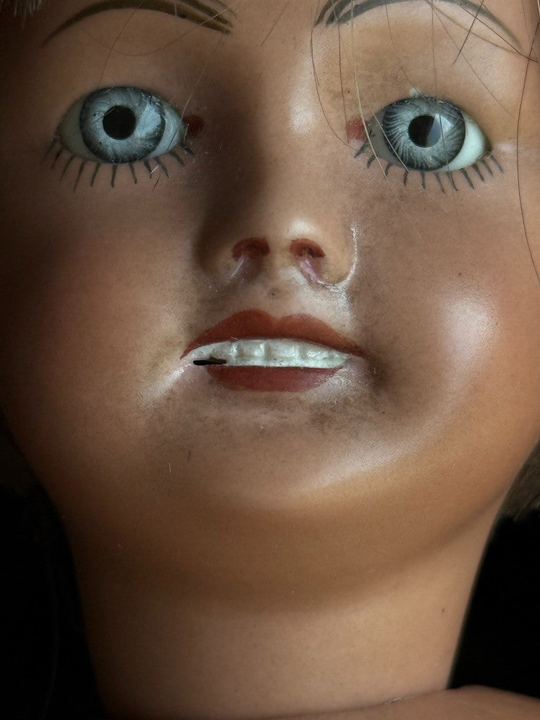 Rare Dark Complexion 12" Porcelain Composition Repro of Bleuette Unis 301 Doll