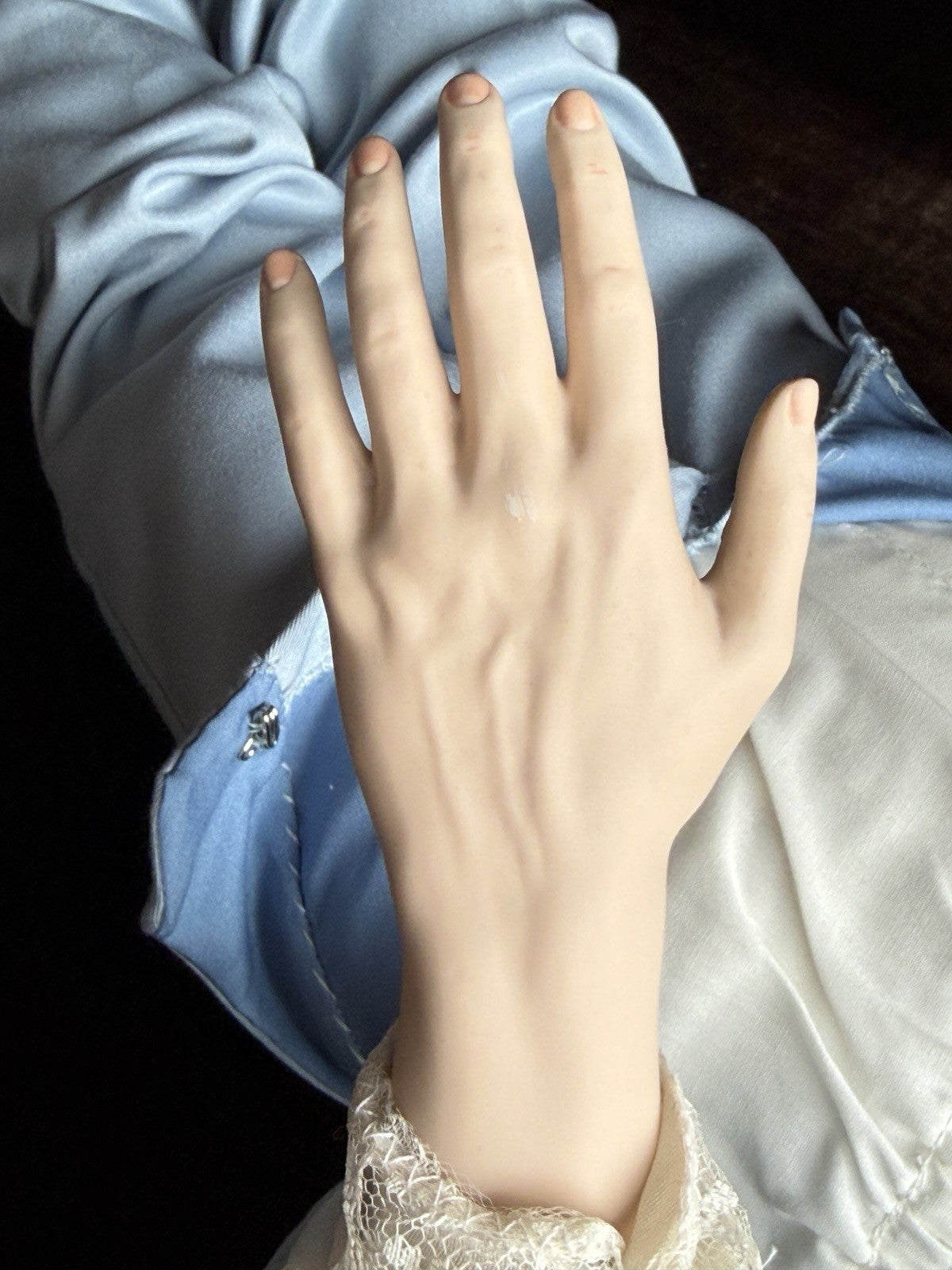 OOAK Large Artist Made Porcelain Victorian Gentleman Doll with Stand