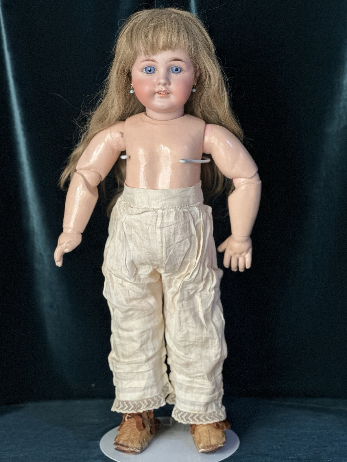 Antique German 23” Gebruder Kuhnlenz 44.31 DEP Bisque Head Doll