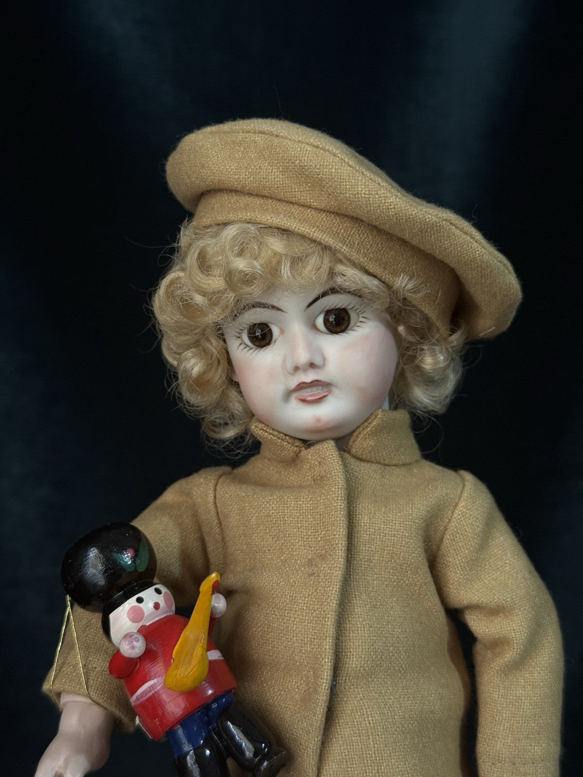 Porcelain/Composition 11” Reproduction of Antique French Bleuette Doll Blonde