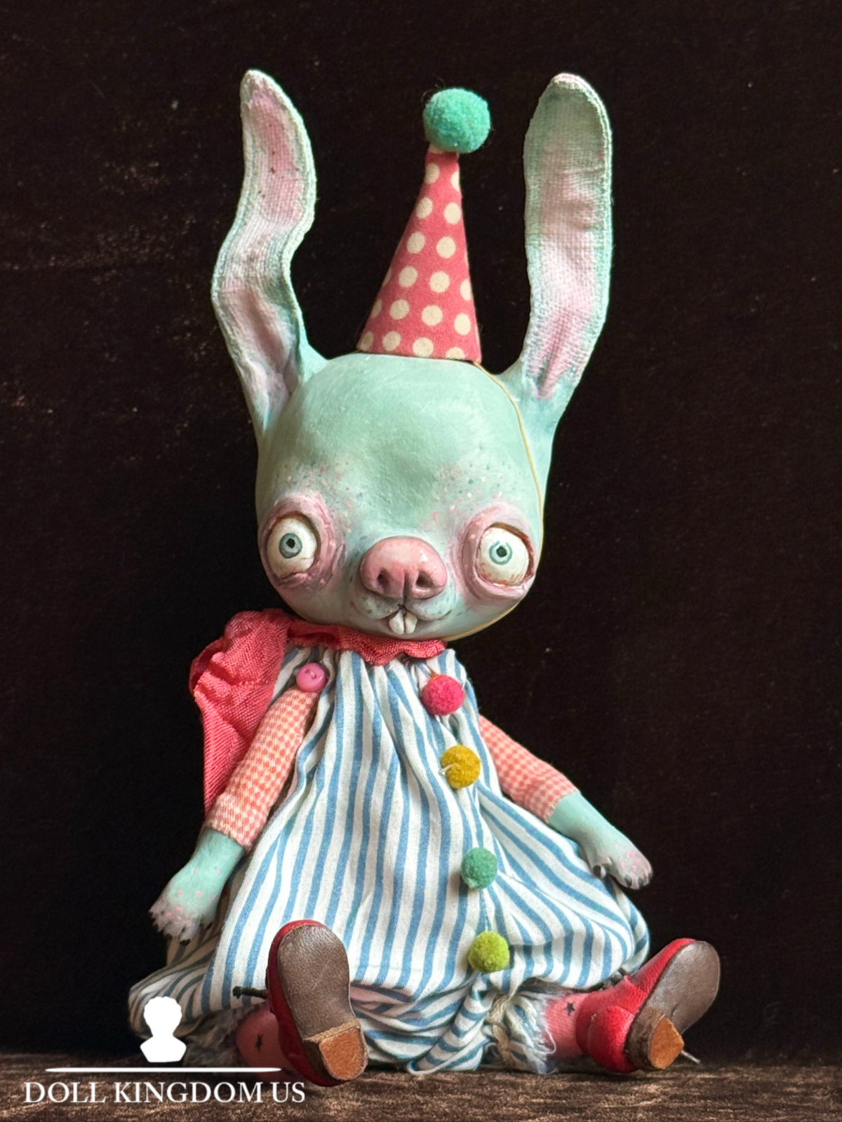 OOAK Russian Kardenchiki Artist Karina Burkatskaya 9.25" Bunny Monster Art Doll