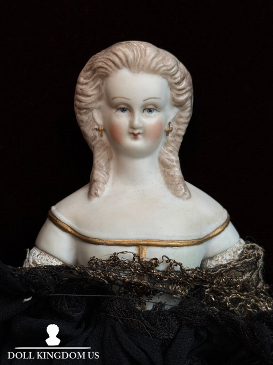 Rare Vintage 8" Reproduction of Antique Bisque Doll with Sculpted Corset