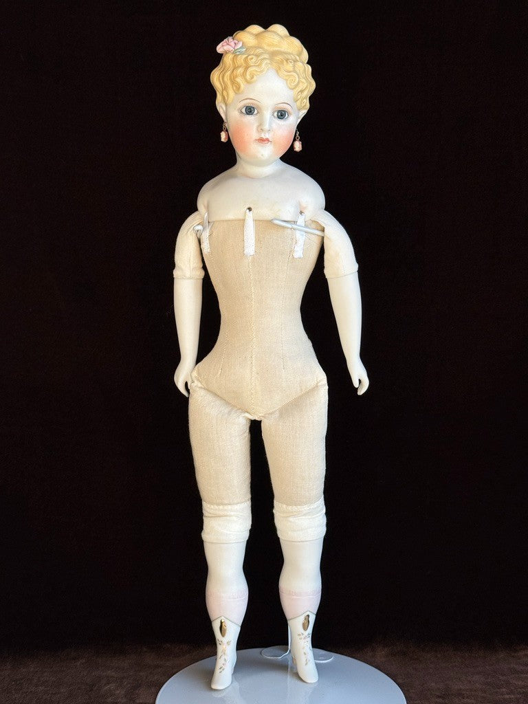 Vintage 1967 Reproduction of Turned Bisque Head Parian 18.5” Fashion Lady Doll