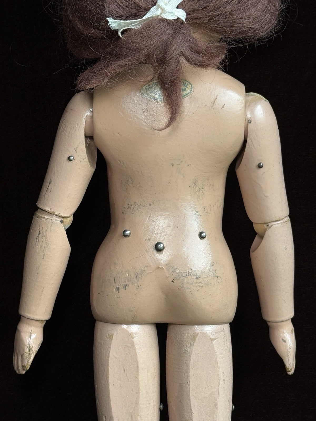 Antique American 20” Schoenhut Wooden Jointed Miss Dolly Doll