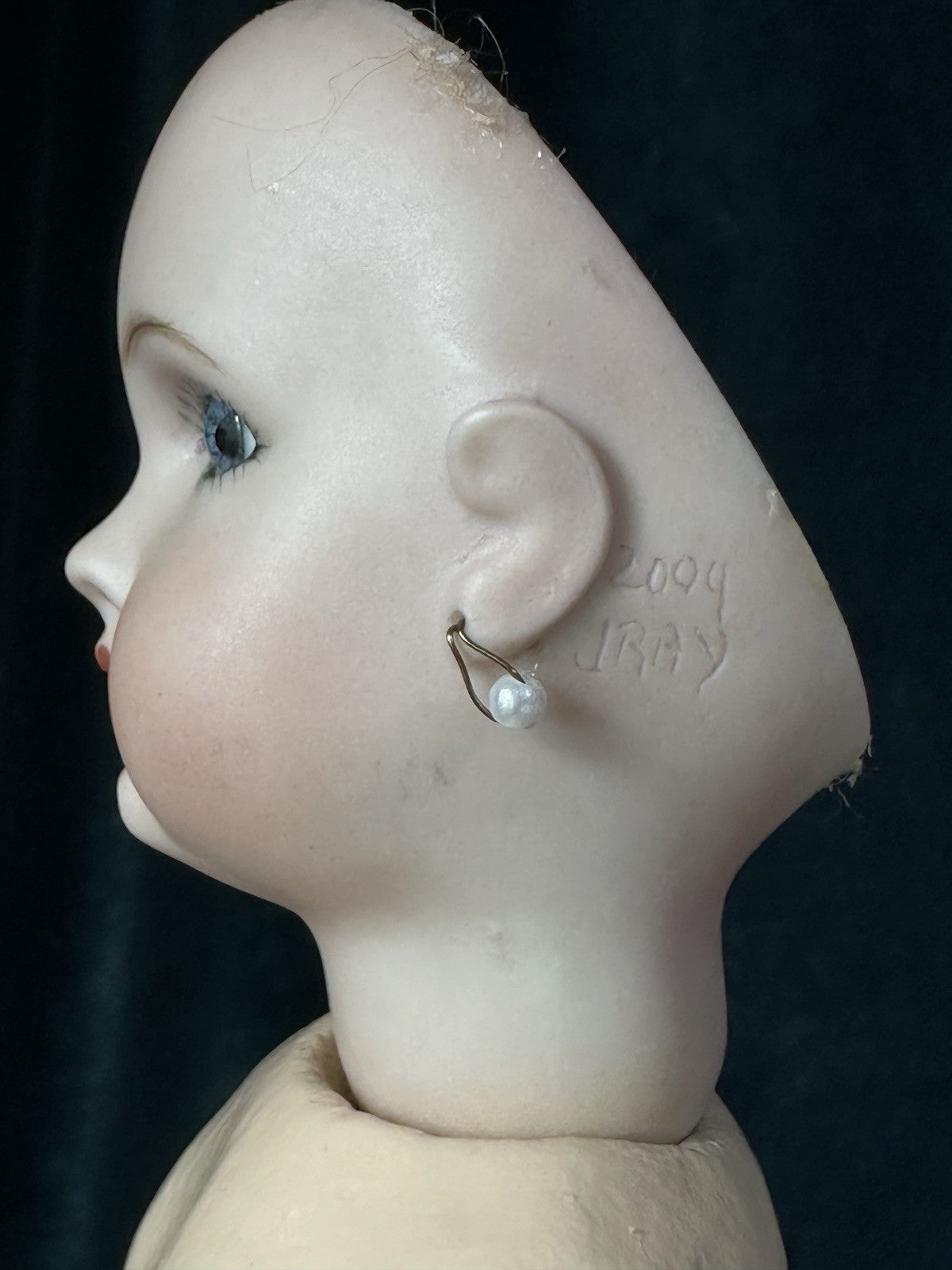 Porcelain/Composition 11” Reproduction of Antique French Bleuette Doll
