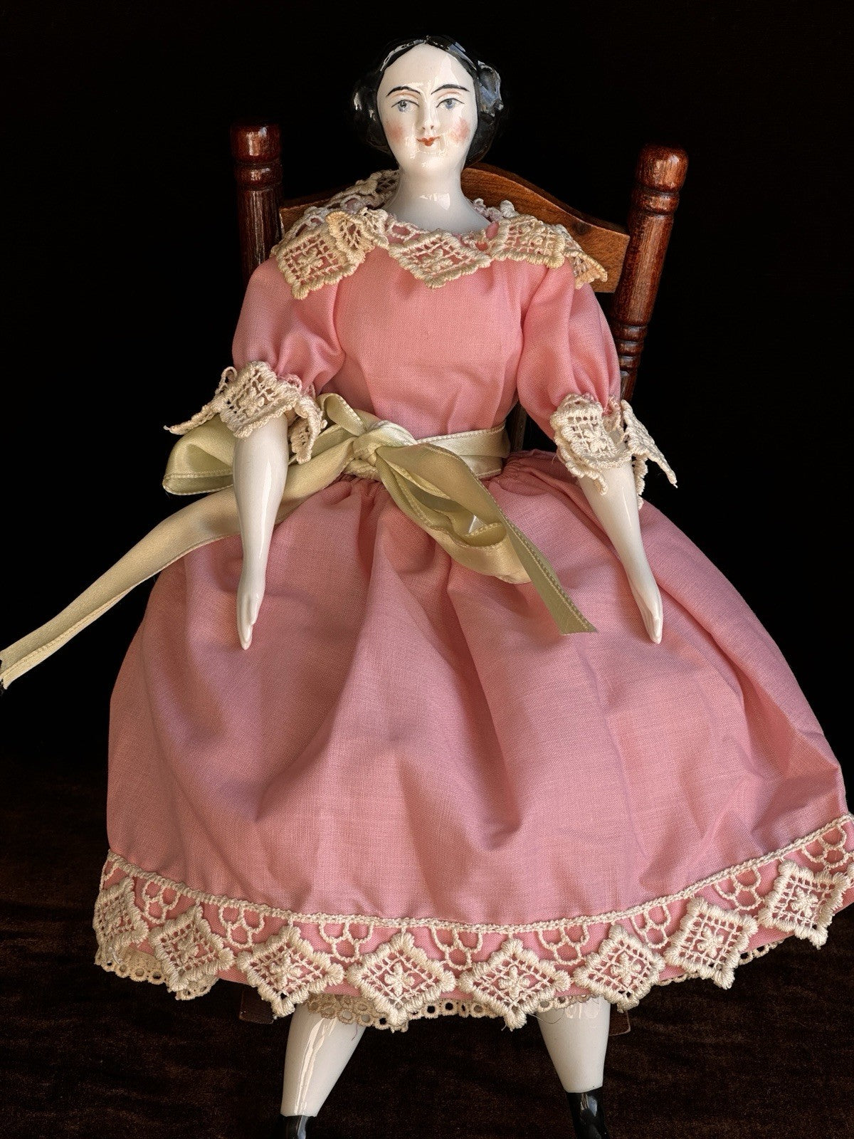 Vintage 13” Reproduction of Antique German Lydia China Head Doll