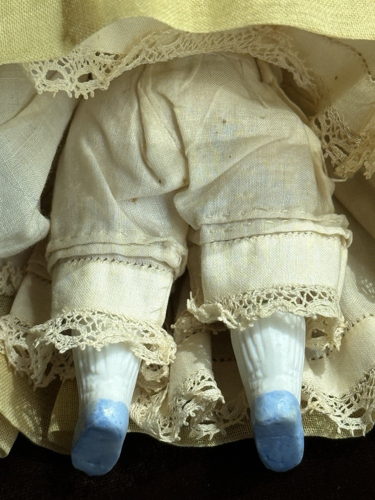Antique German 5” All Bisque Mignonette Dollhouse Doll