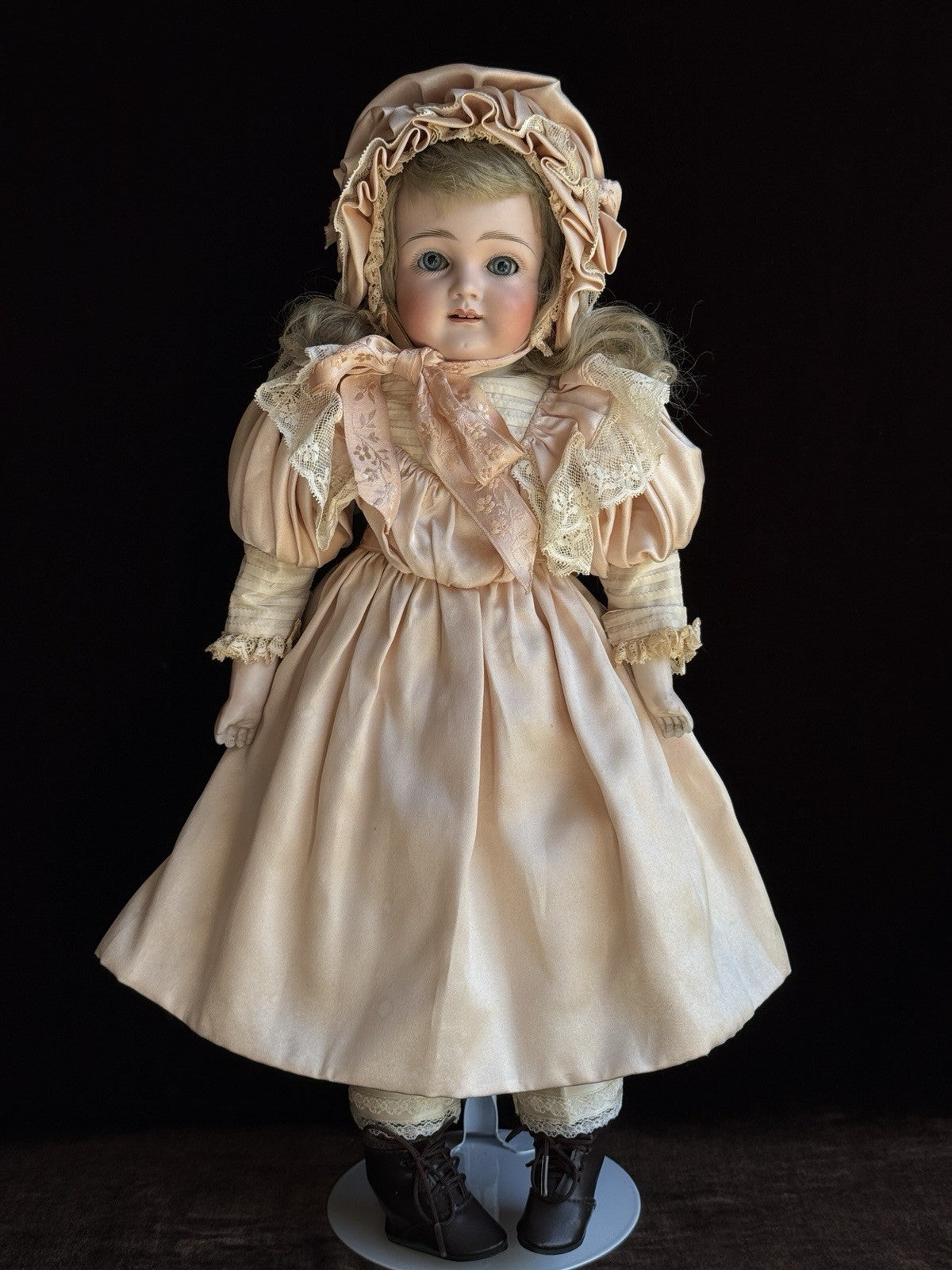 Rare Antique German 18” Early Kestner Square Teeth Bisque Shoulder Head Doll