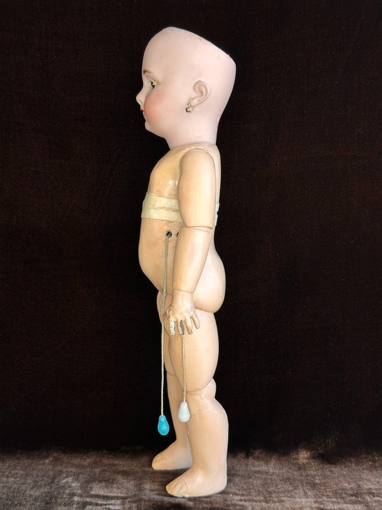 Antique German French 15” Tete Jumeau Dep Bisque Head Doll Working Crier