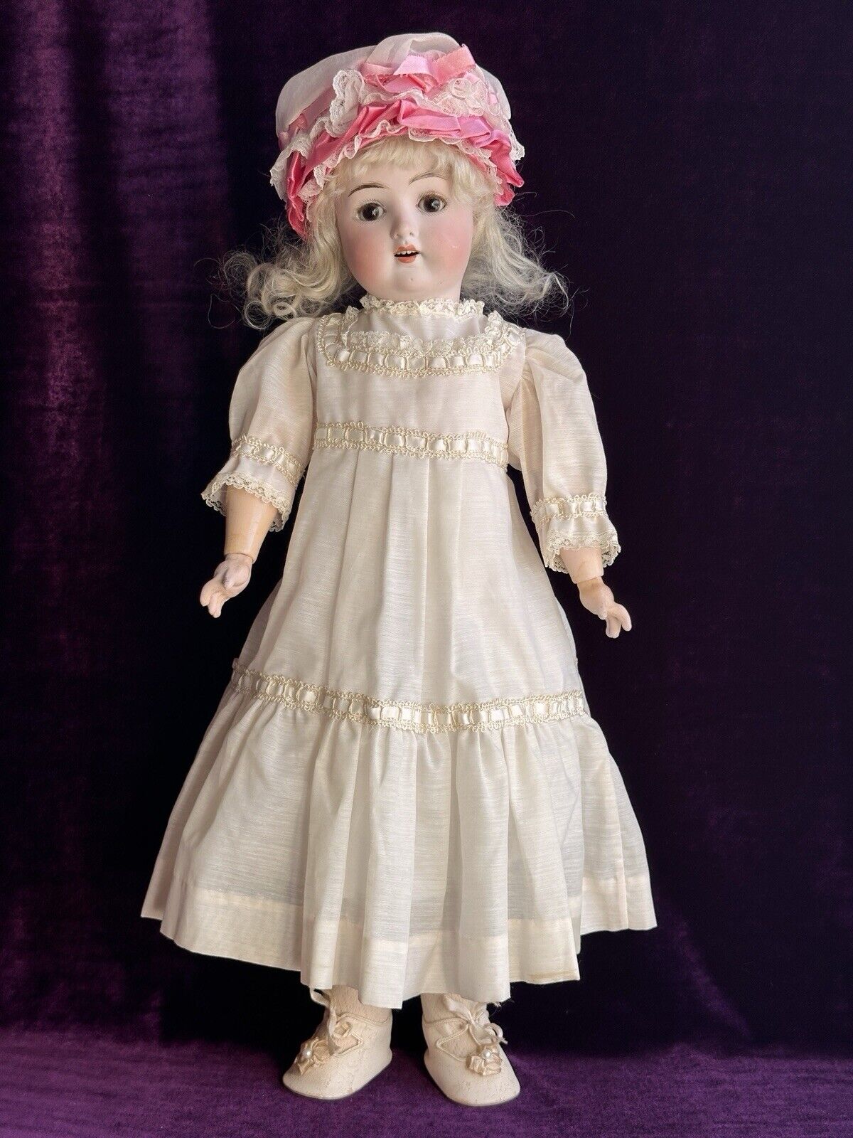 Rare Antique German 24” Theodore Wendt 121 Bisque Head Doll
