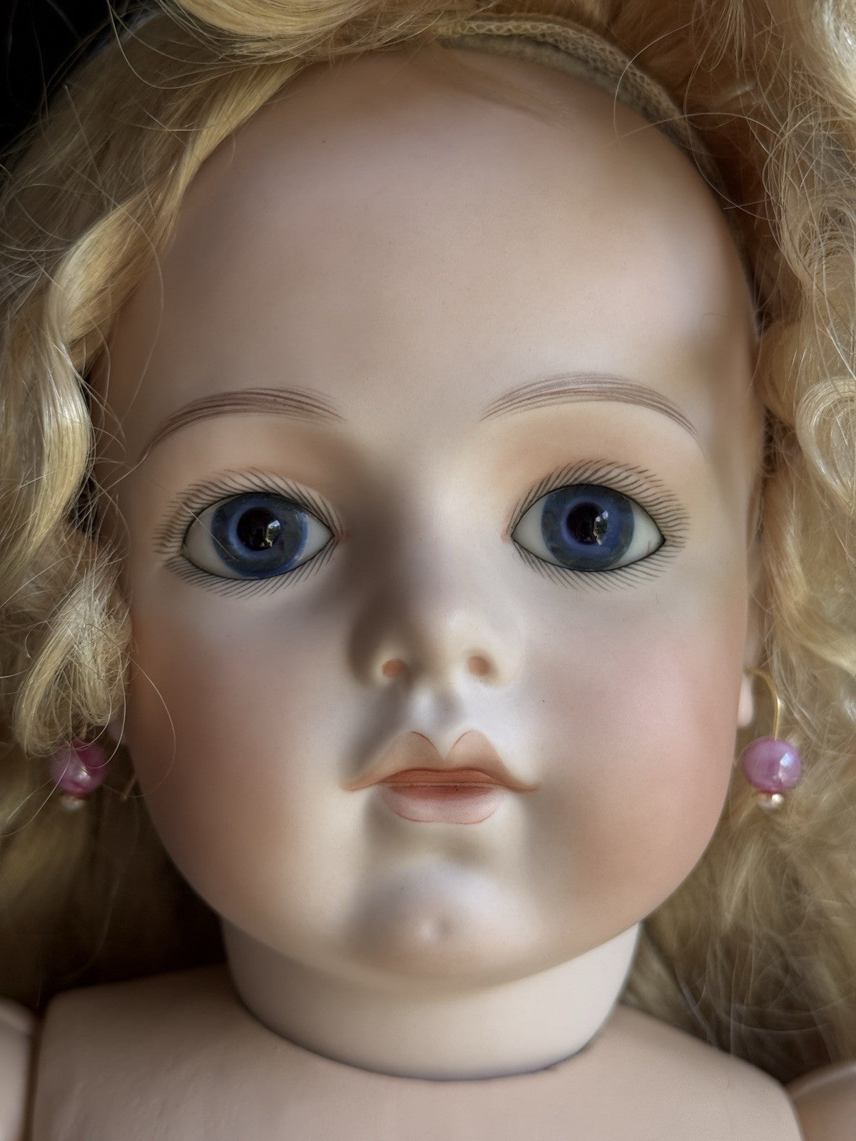 Vintage Large Porcelain Compo 27” Reproduction of Antique French Bru Jne Doll
