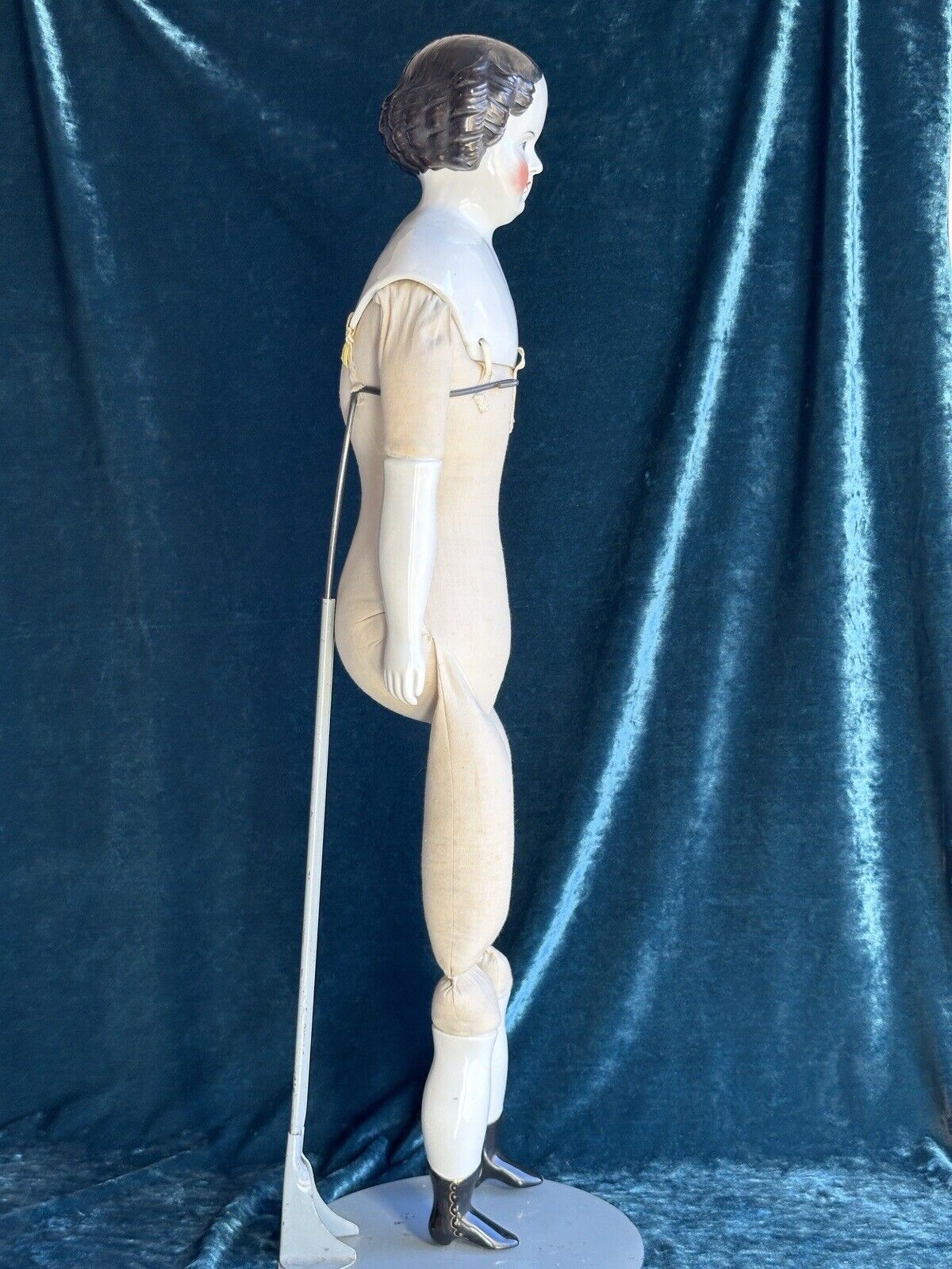 Large 31” Antique German Flat Top Highbrow China Shoulder Head Fashion Doll