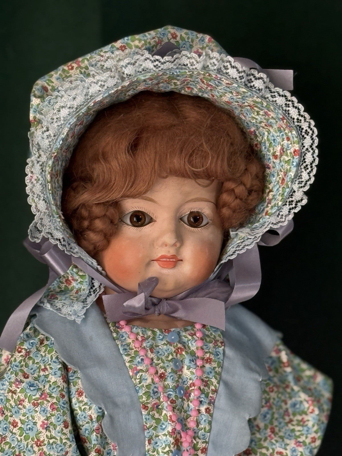 Antique German Paper Mache 24” Doll with Glass Eyes