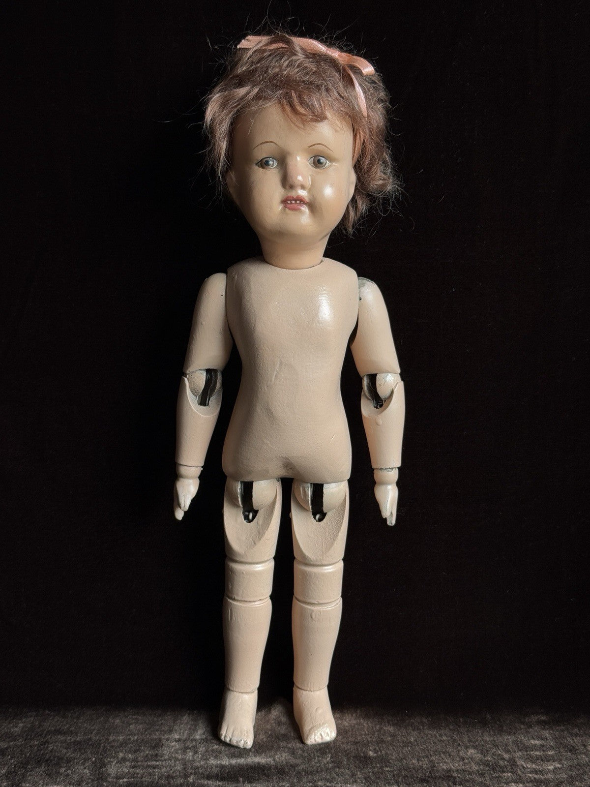 Antique American 15” Schoenhut Wooden Jointed Miss Dolly Doll