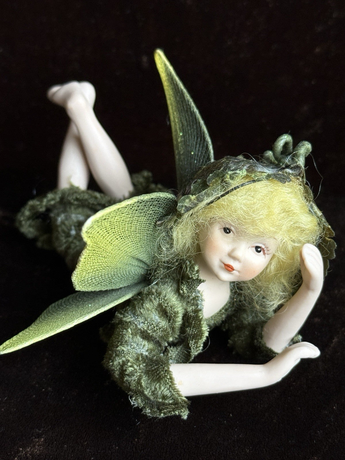 Lot of 4 Vintage Hinch Originals Porcelain Mixed Media Fairy Pixie Dolls