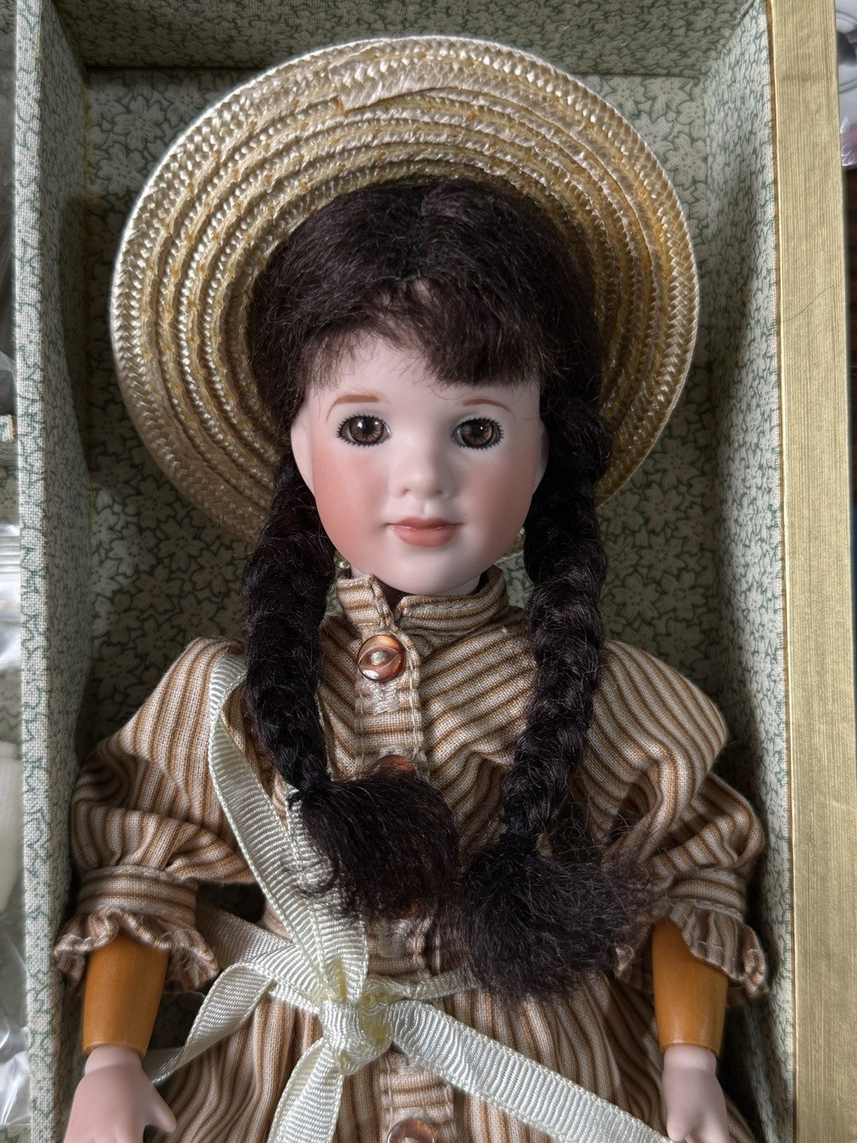 MIB Wendy Lawton “Rebecca Of Sunnybrook Farm” Wood/Porcelain Doll LE 175 COA/Tag