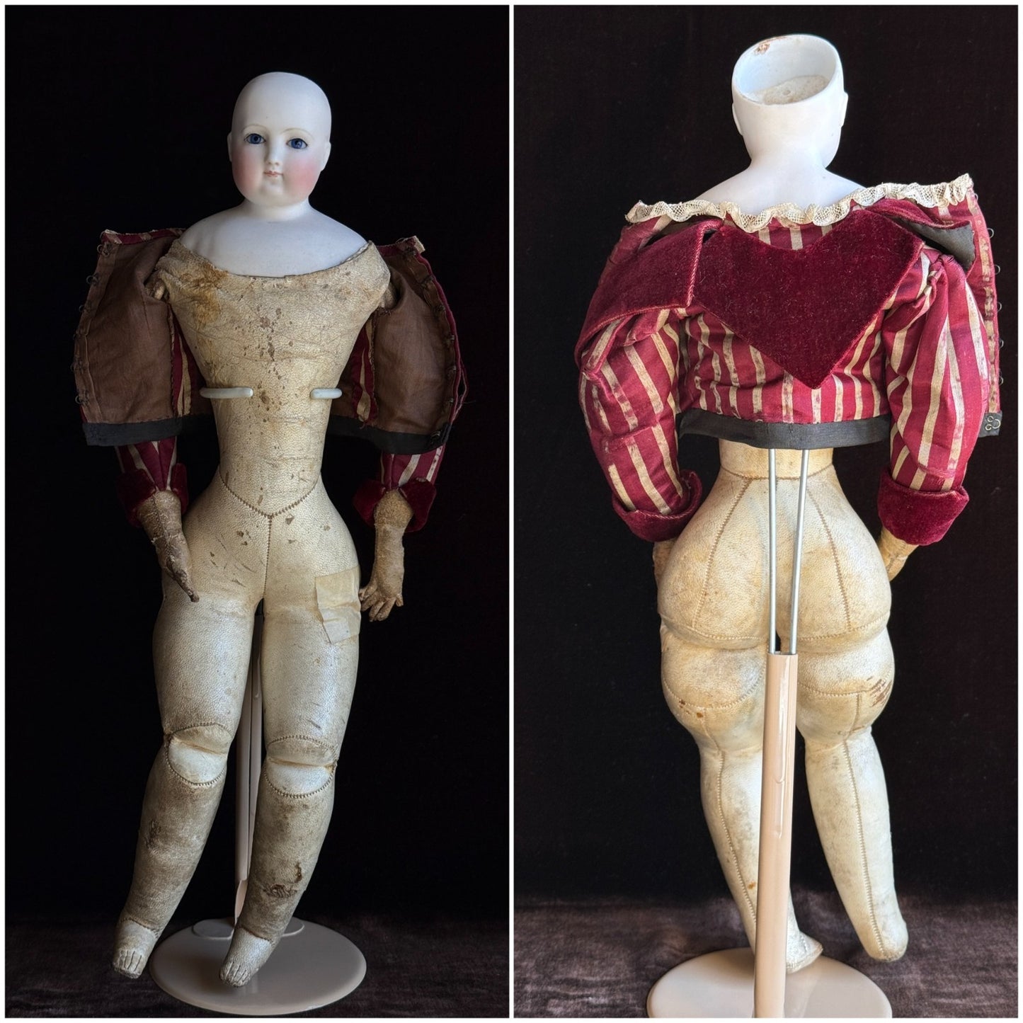 Antique French 18" Barrois Bisque Shoulder Head Fashion Doll