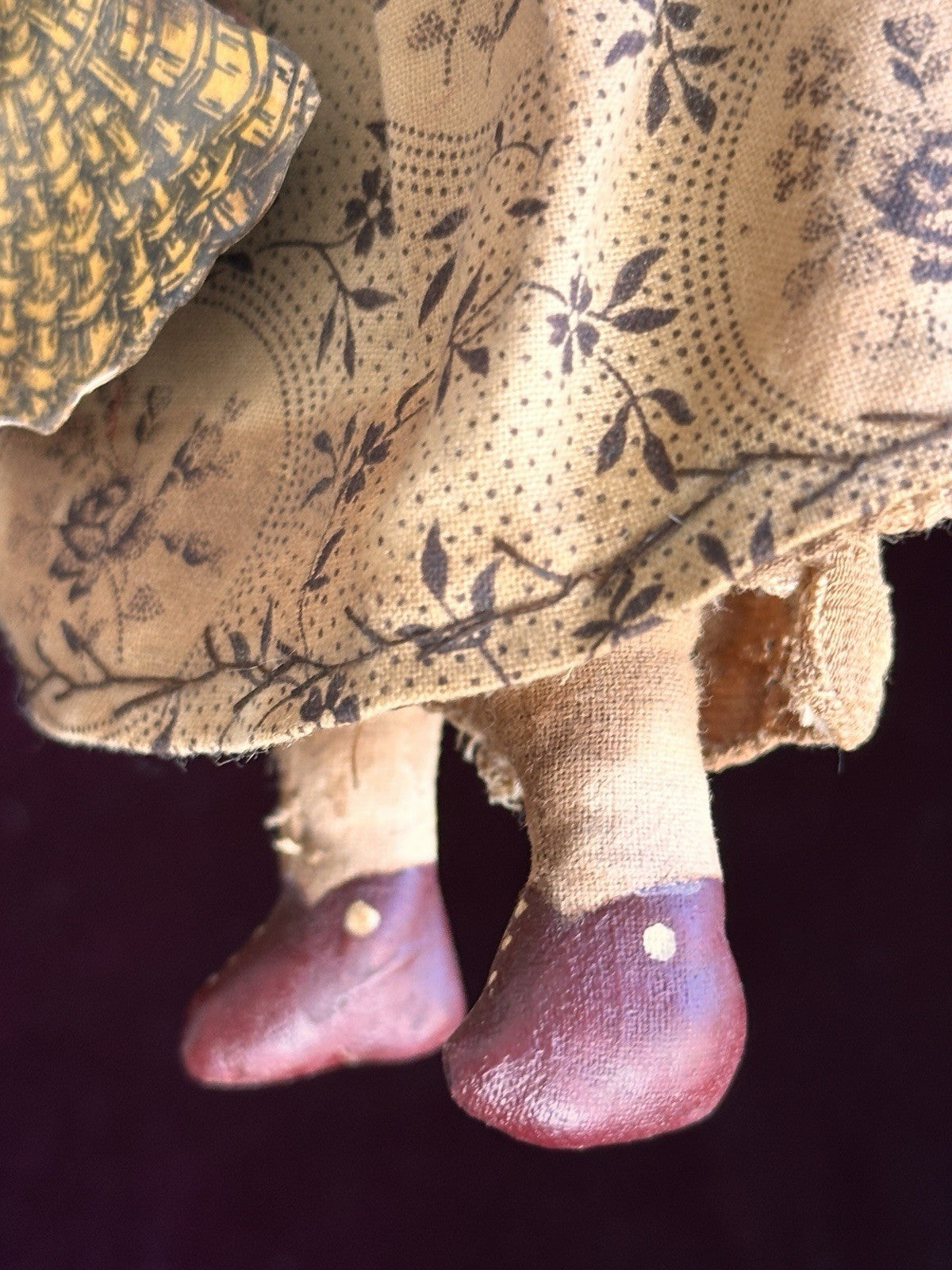 Vintage 9.5” Cloth Artist Reproduction of Antique Victorian Doll