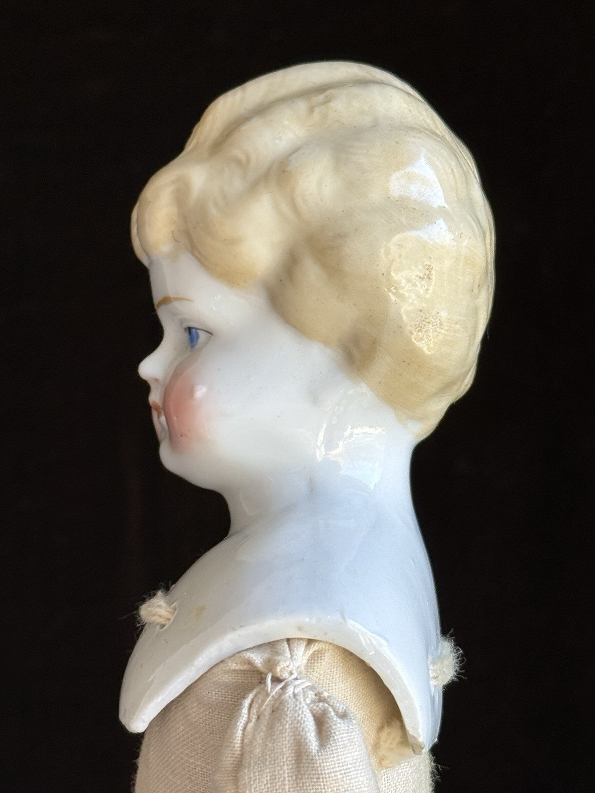 Antique German Hertwig 14.5” China Head Doll