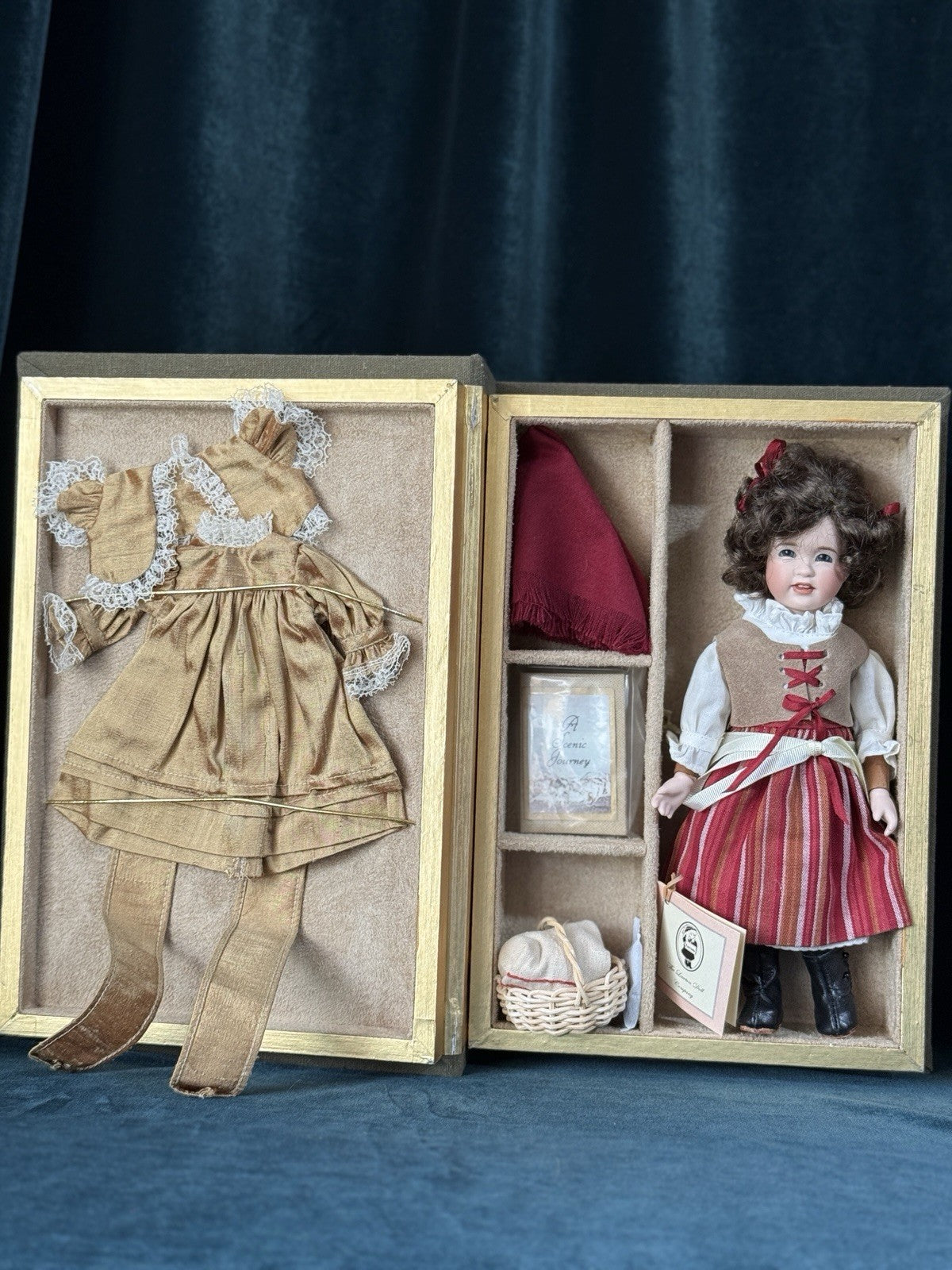 MIB Wendy Lawton “Heidi” Wooden Jointed/Porcelain 9” Doll LE 75 Box/COA/Tag