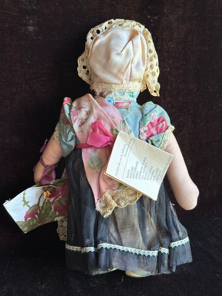 Lot of 3 Collectible Vintage European Cloth Face Mask Dolls