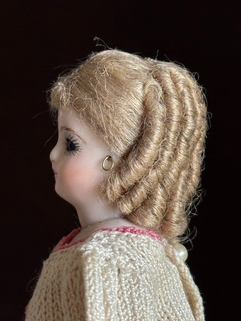 Miniature Cathy Hansen Porcelain Repro Antique French Mignonette Dollhouse Doll