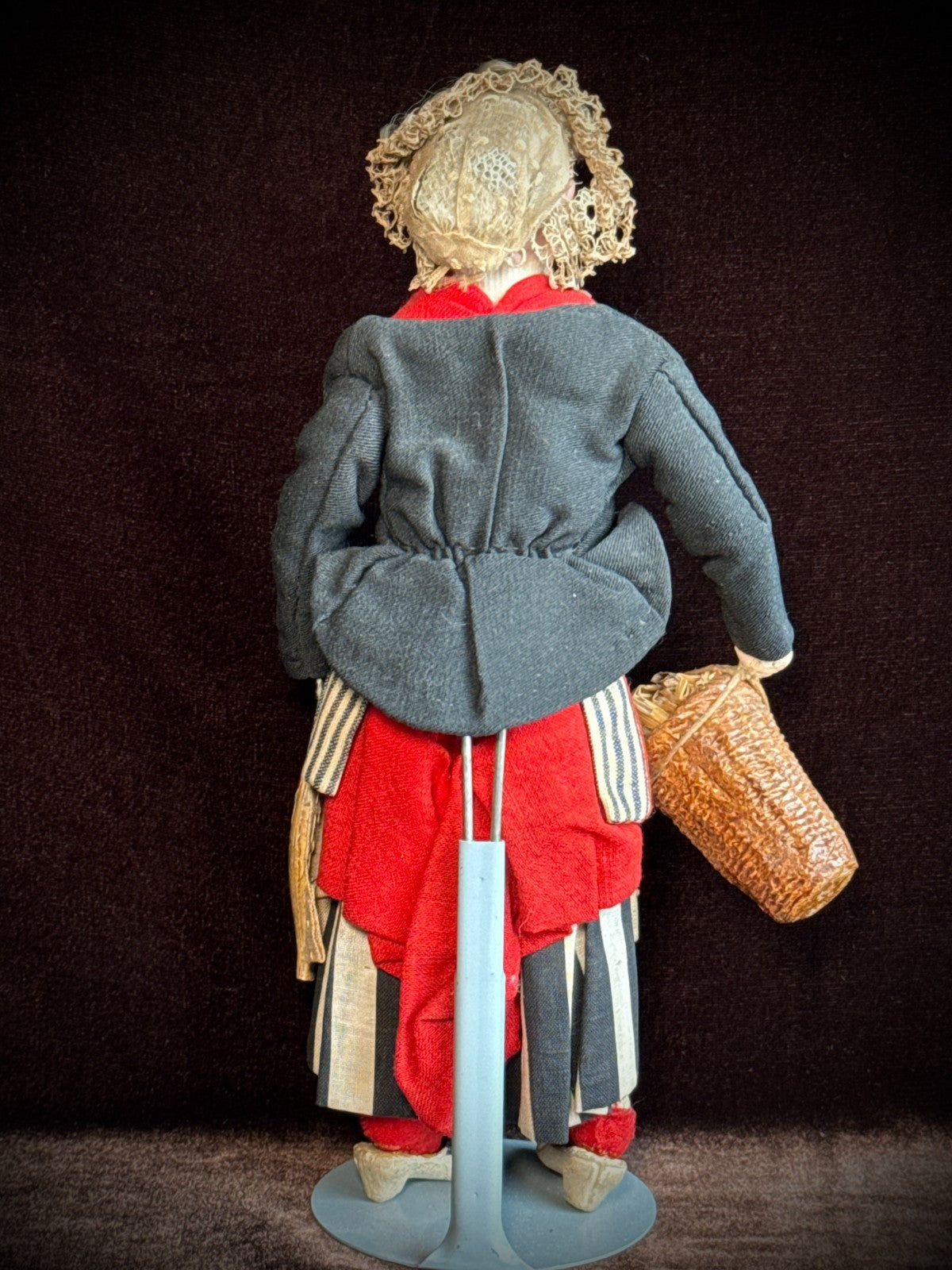 Rare Antique French 9.5" Fashion Fisherwoman Bisque Head Doll